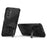For Samsung Galaxy M13 4G Kickstand Protective Phone Case Drop-proof Hard PC Soft TPU Hybrid Cover - Black - 2