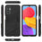For Samsung Galaxy M13 4G Kickstand Protective Phone Case Drop-proof Hard PC Soft TPU Hybrid Cover - Black - 6