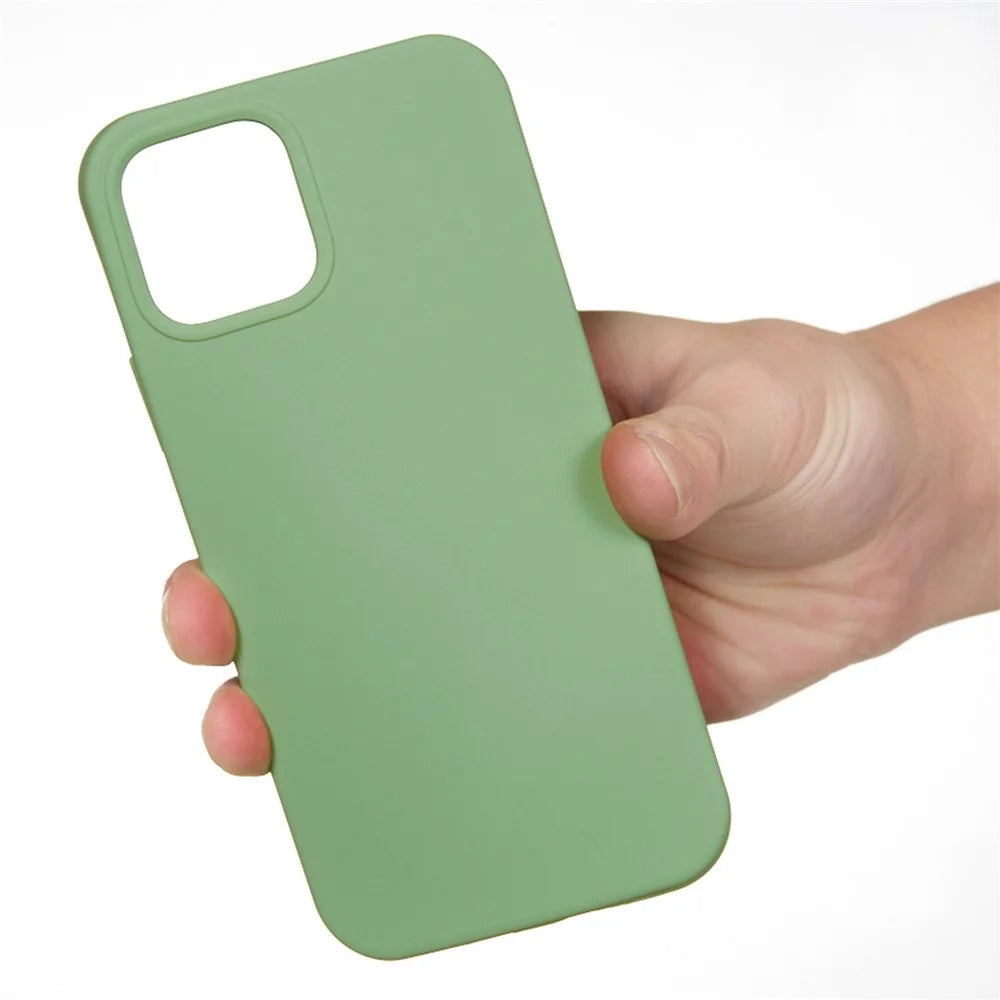 For iPhone 14 6.1 inch Silicone Phone Case Full Body Protetion Anti-Scratch Cell Phone Cover - Mint Green - 3