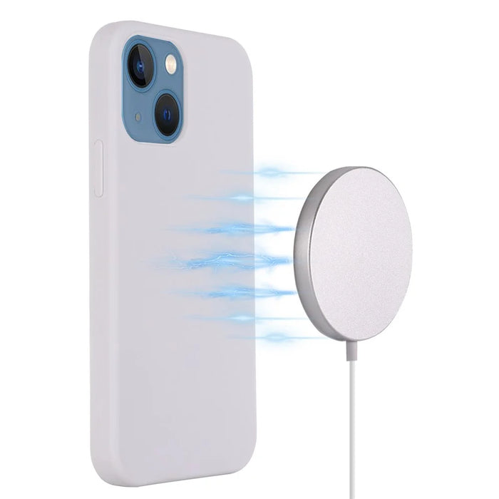 For iPhone 14 Plus 6.7 inch Compatible with MagSafe Charging Phone Case Soft Shockproof Wear-resistant Silicone Cover - White - 2