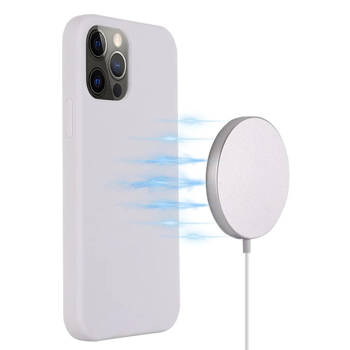For iPhone 14 Pro 6.1 inch Liquid Silicone Back Cover Compatible with MagSafe Wireless Charging Anti-scratch Phone Case - White - 2