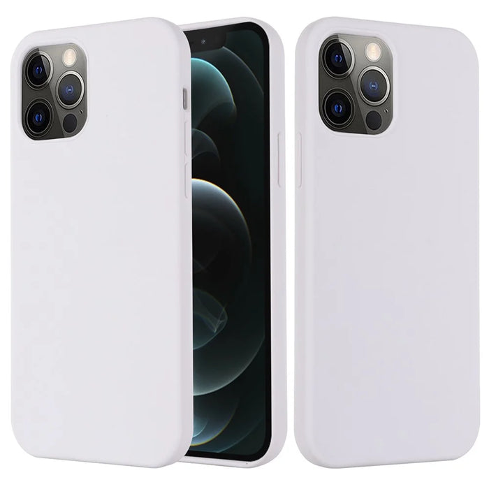 For iPhone 14 Pro 6.1 inch Liquid Silicone Back Cover Compatible with MagSafe Wireless Charging Anti-scratch Phone Case - White - 6