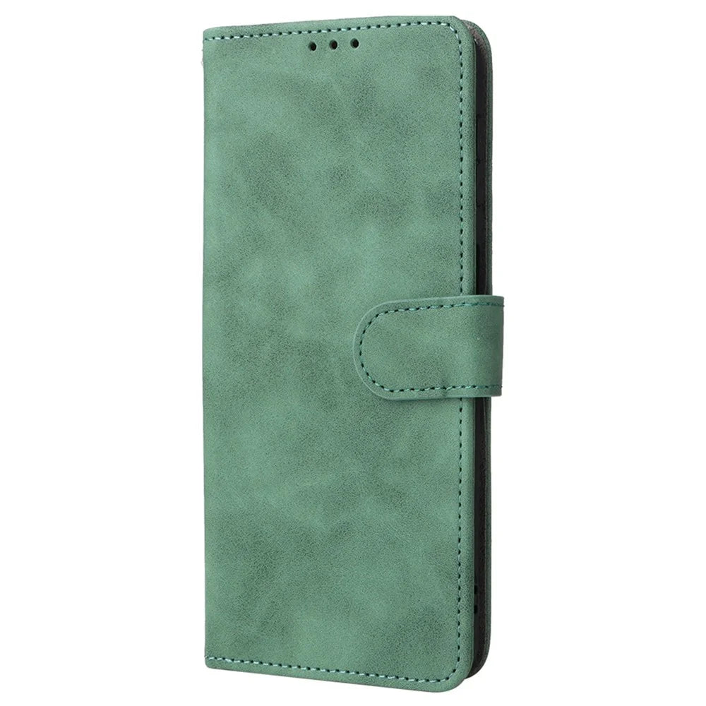 For Samsung Galaxy M53 5G Drop Proof Folio Flip Stand Wallet PU Leather Case Skin-Touch Feeling Protective Cover - Green - 5