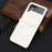 For Samsung Galaxy Z Flip4 5G Shockproof Phone Case Diamond Texture PU Leather + TPU Cover with Stand - White - 5