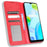 For Realme C30 4G Anti-fingerprint Retro PU Leather Wallet Case Stand Function Flip Auto Closing Magnetic Cover - Red - 2