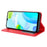 For Realme C30 4G Anti-fingerprint Retro PU Leather Wallet Case Stand Function Flip Auto Closing Magnetic Cover - Red - 3