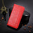 For Realme C30 4G Anti-fingerprint Retro PU Leather Wallet Case Stand Function Flip Auto Closing Magnetic Cover - Red - 5
