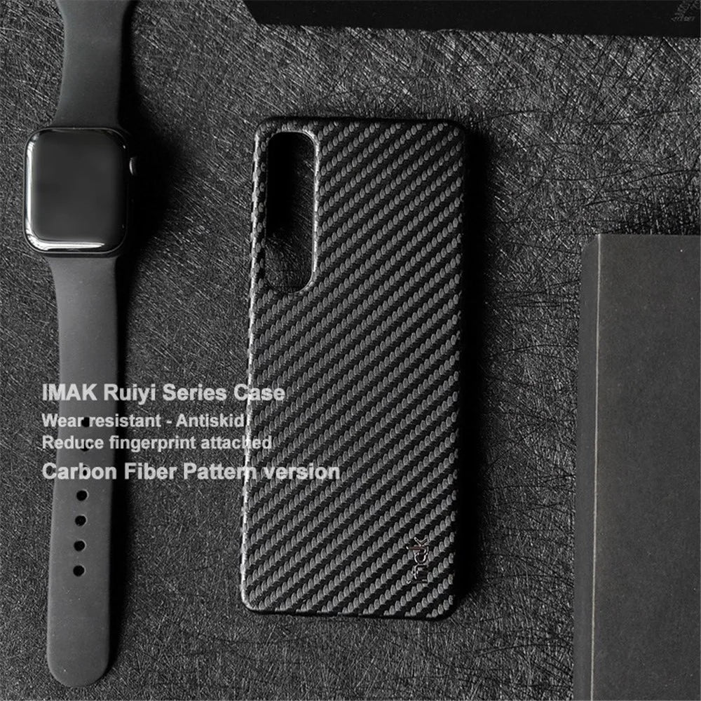 IMAK Ruiyi Series for Sony Xperia 1 IV 5G Carbon Fiber Texture Anti-fingerprint PC Hard Case Back Cover - 5