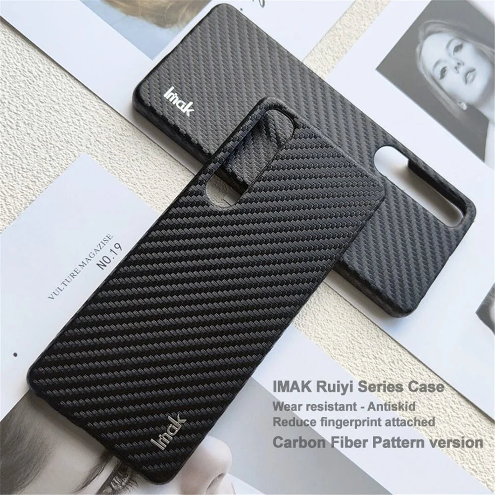IMAK Ruiyi Series for Sony Xperia 1 IV 5G Carbon Fiber Texture Anti-fingerprint PC Hard Case Back Cover - 7