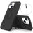 For iPhone 14 Plus 6.7 inch Easy Grip Ring Kickstand Liquid Silicone Phone Case Protective Back Cover with Wrist Strap - Black - 1