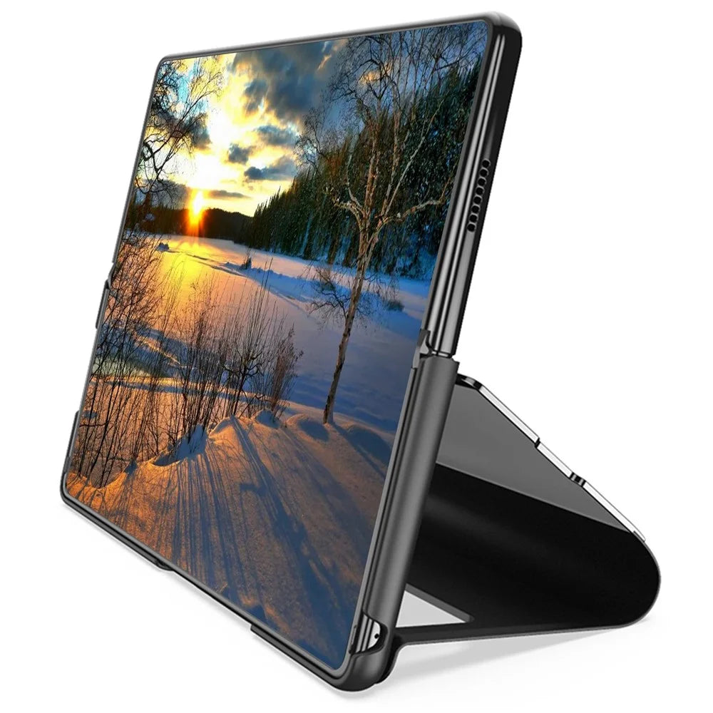For Samsung Galaxy Z Fold4 5G Flip Leather Cover with Stand Full Body Protective Phone Case - Black - 2
