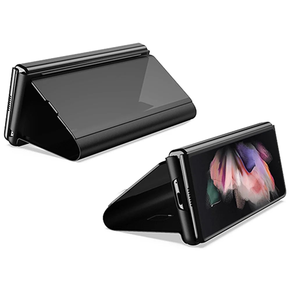 For Samsung Galaxy Z Fold4 5G Flip Leather Cover with Stand Full Body Protective Phone Case - Black - 3