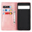 Textured PU Leather Case for Google Pixel 7 5G, Stand Wallet Design Auto Closing Magnetic Phone Cover - Rose Gold - 2
