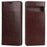 For Google Pixel 7 Pro Genuine Leather Flip Cover Crazy Horse Texture Wallet Stand Magnetic Absorption Anti-scratch Phone Cover - Dark Brown - 1