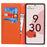 For Google Pixel 7 5G Full Protection Litchi Texture Genuine Leather Phone Case Stand Drop-proof Flip Wallet Cover with Wrist Strap - Orange - 2