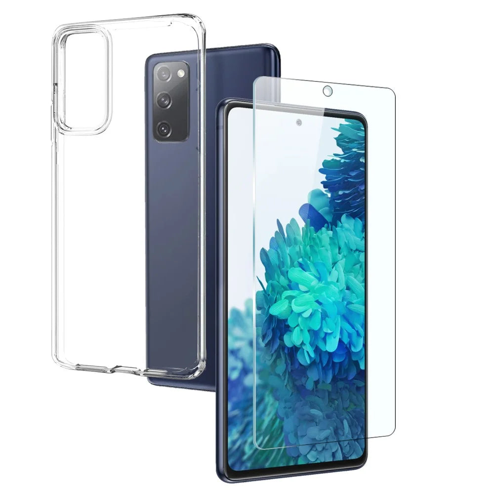 NORTHJO For Samsung Galaxy S20 FE 4G / 5G / 2022 / S20 Lite TPU Clear Phone Case with 9H Hardness Tempered Glass Screen Protector - 1