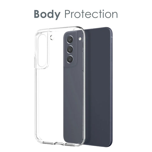 NORTHJO For Samsung Galaxy S21 FE 5G Flexible TPU Protective Phone Case with Tempered Glass Screen Protector - 2