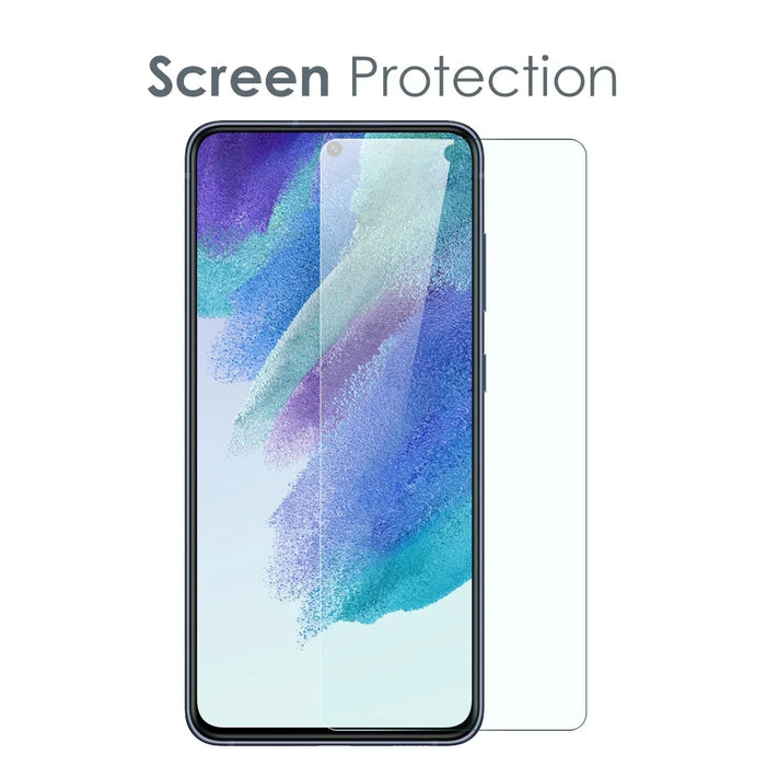 NORTHJO For Samsung Galaxy S21 FE 5G Flexible TPU Protective Phone Case with Tempered Glass Screen Protector - 3