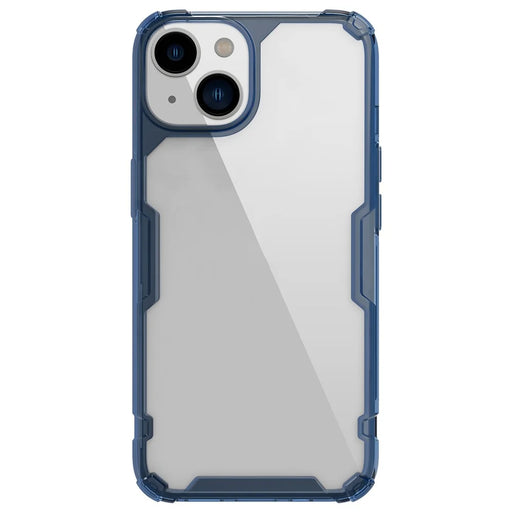 NILLKIN Nature Pro Series Clear Case for iPhone 14 / iPhone 13, Anti-drop Phone Cover Hard Crystal PC Back Soft TPU Border Well Protection Cell Phone Shell - Blue - 1