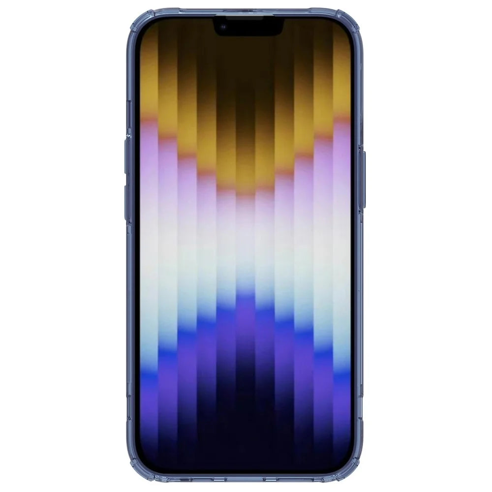 NILLKIN Nature Pro Series Clear Case for iPhone 14 / iPhone 13, Anti-drop Phone Cover Hard Crystal PC Back Soft TPU Border Well Protection Cell Phone Shell - Blue - 2
