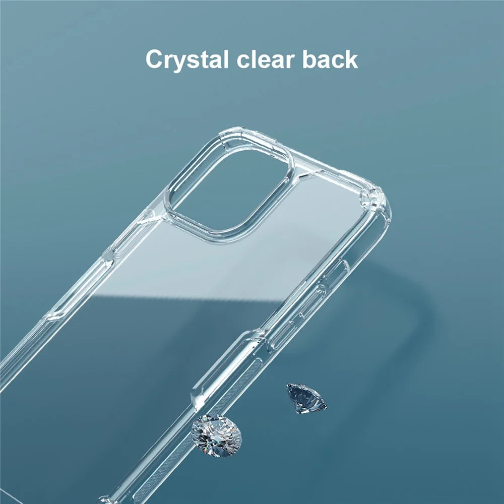 NILLKIN Nature Pro Series Clear Case for iPhone 14 / iPhone 13, Anti-drop Phone Cover Hard Crystal PC Back Soft TPU Border Well Protection Cell Phone Shell - Blue - 5