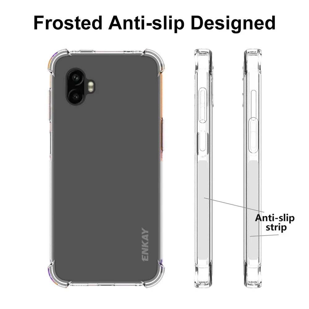 ENKAY HAT PRINCE For Samsung Galaxy Xcover6 Pro 5G Shockproof Thickened Corners Clear TPU Phone Case with Anti-slip Strip Edge - 4