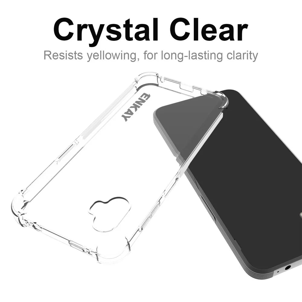 ENKAY HAT PRINCE For Samsung Galaxy Xcover6 Pro 5G Shockproof Thickened Corners Clear TPU Phone Case with Anti-slip Strip Edge - 5