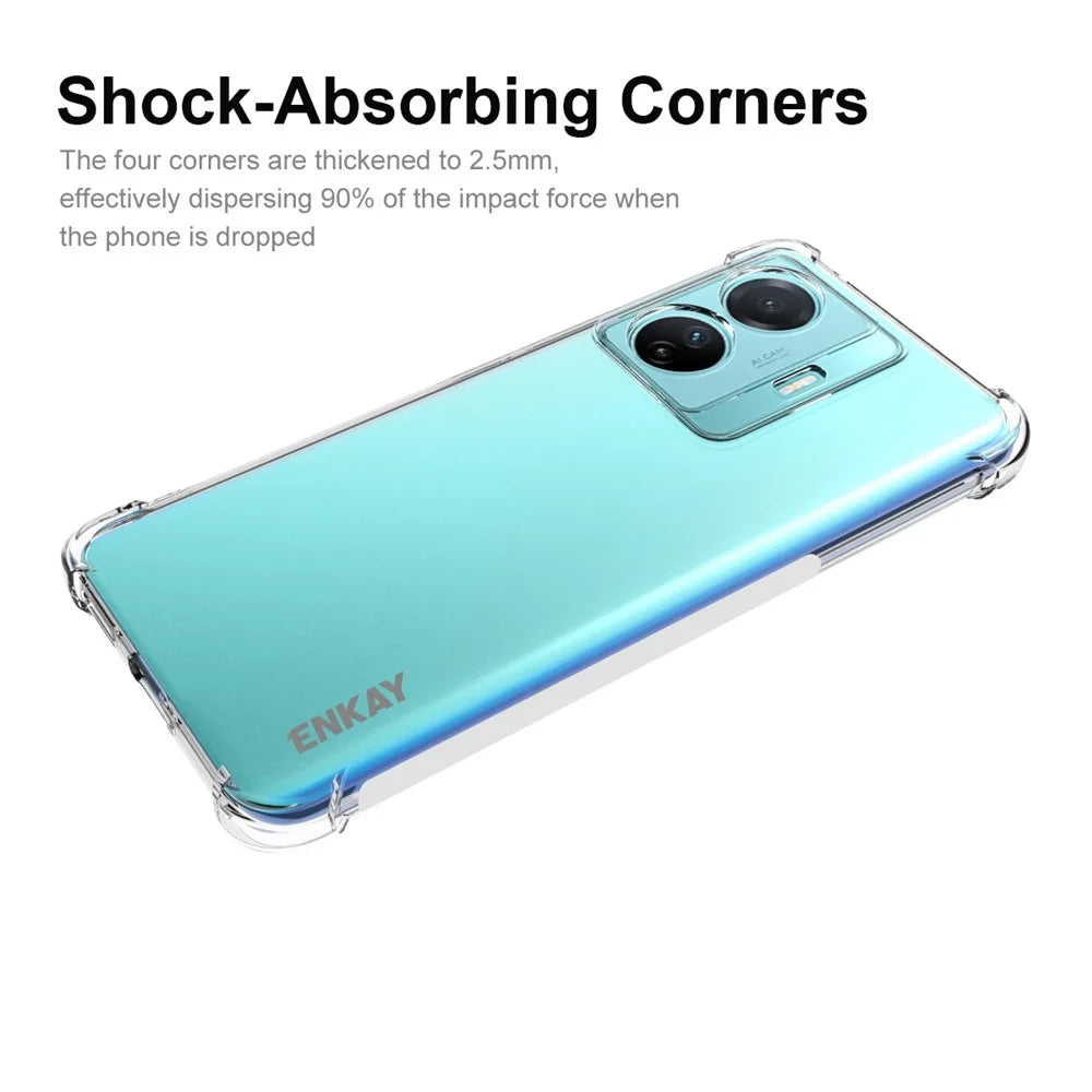 ENKAY HAT PRINCE For vivo S15e 5G Thickened Corners Phone Case Anti-slip Strip Edge Drop-proof Clear TPU Back Cover - 2