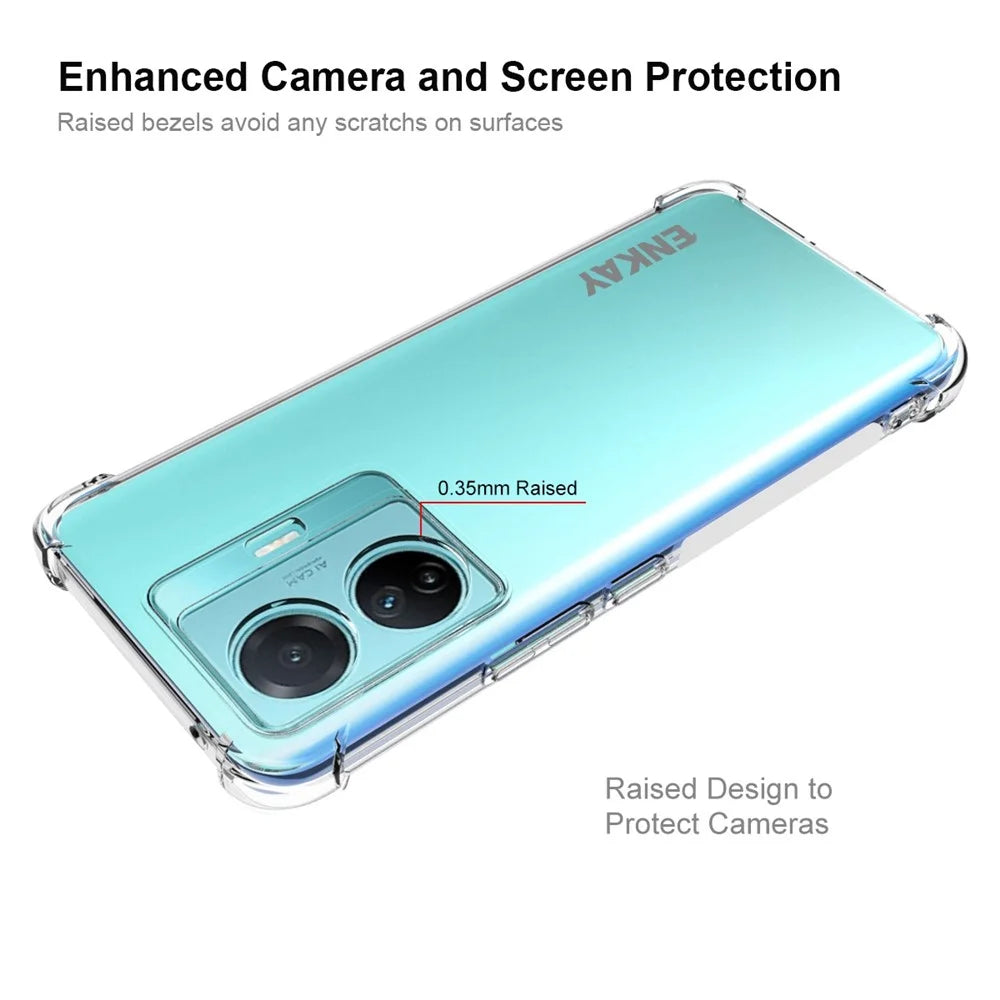 ENKAY HAT PRINCE For vivo S15e 5G Thickened Corners Phone Case Anti-slip Strip Edge Drop-proof Clear TPU Back Cover - 3