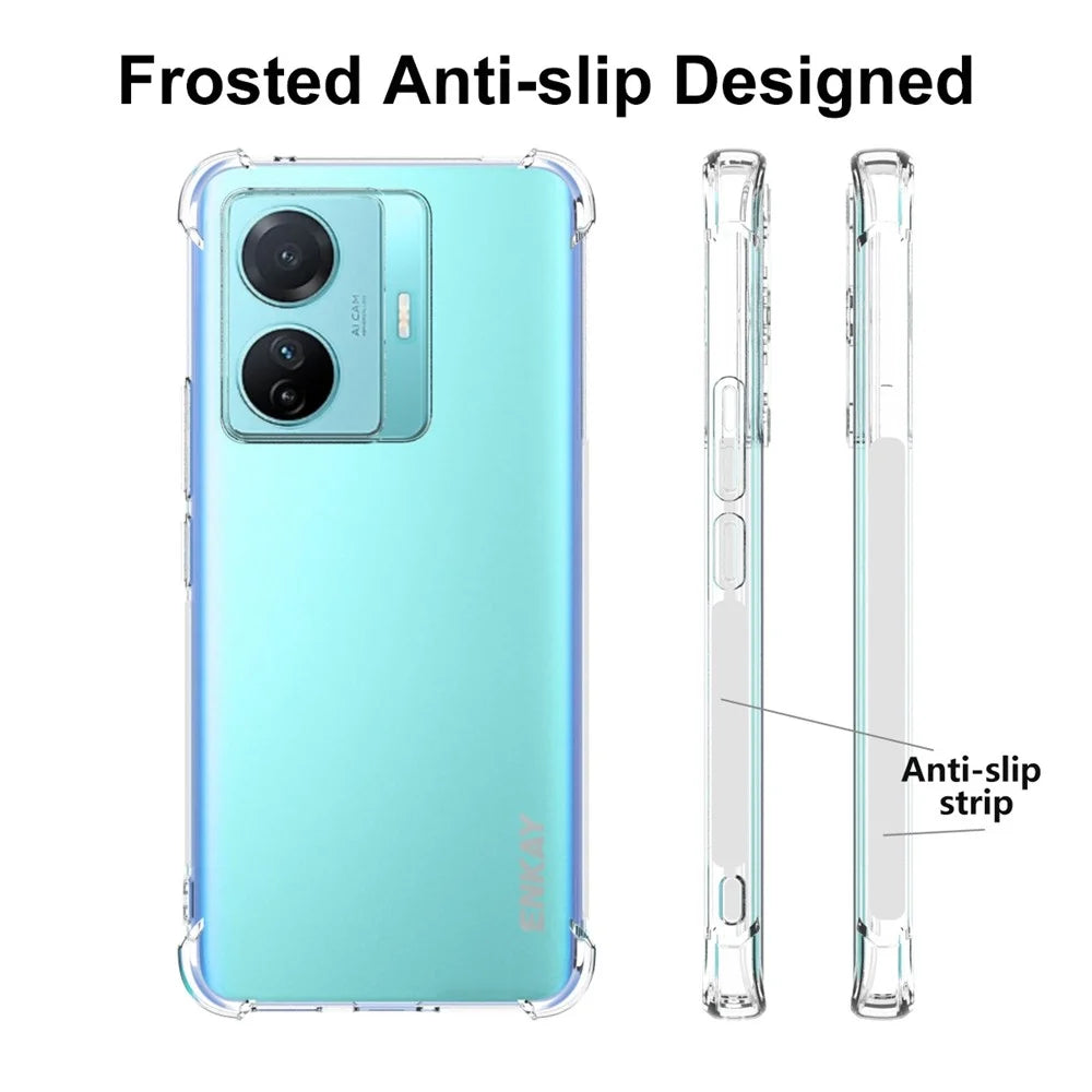 ENKAY HAT PRINCE For vivo S15e 5G Thickened Corners Phone Case Anti-slip Strip Edge Drop-proof Clear TPU Back Cover - 4
