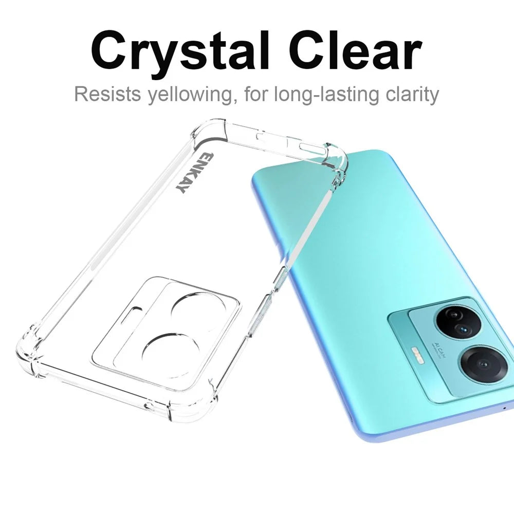 ENKAY HAT PRINCE For vivo S15e 5G Thickened Corners Phone Case Anti-slip Strip Edge Drop-proof Clear TPU Back Cover - 5