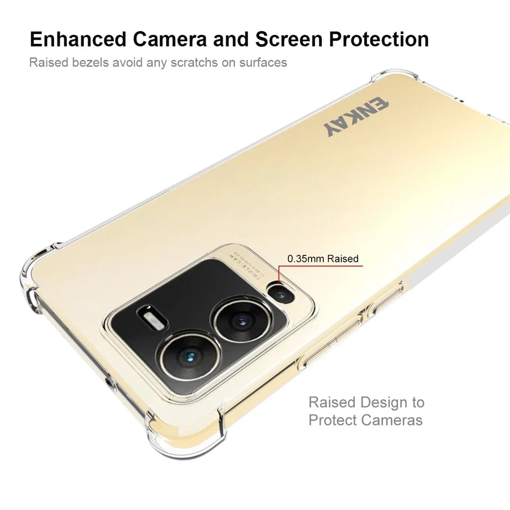 ENKAY HAT PRINCE For vivo S15 5G Thickened Corners Soft TPU Phone Cover Anti-slip Strip Edge Design Transparent Drop-proof Case - 3