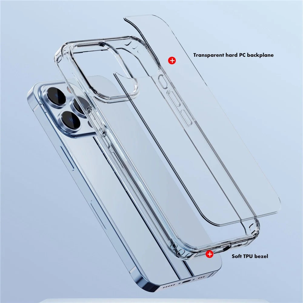 IPAKY for iPhone 14 Pro Max 6.7 inch Transparent Hard PC Phone Back Cover Fingerprint-free Mobile Phone Protective Case - 3