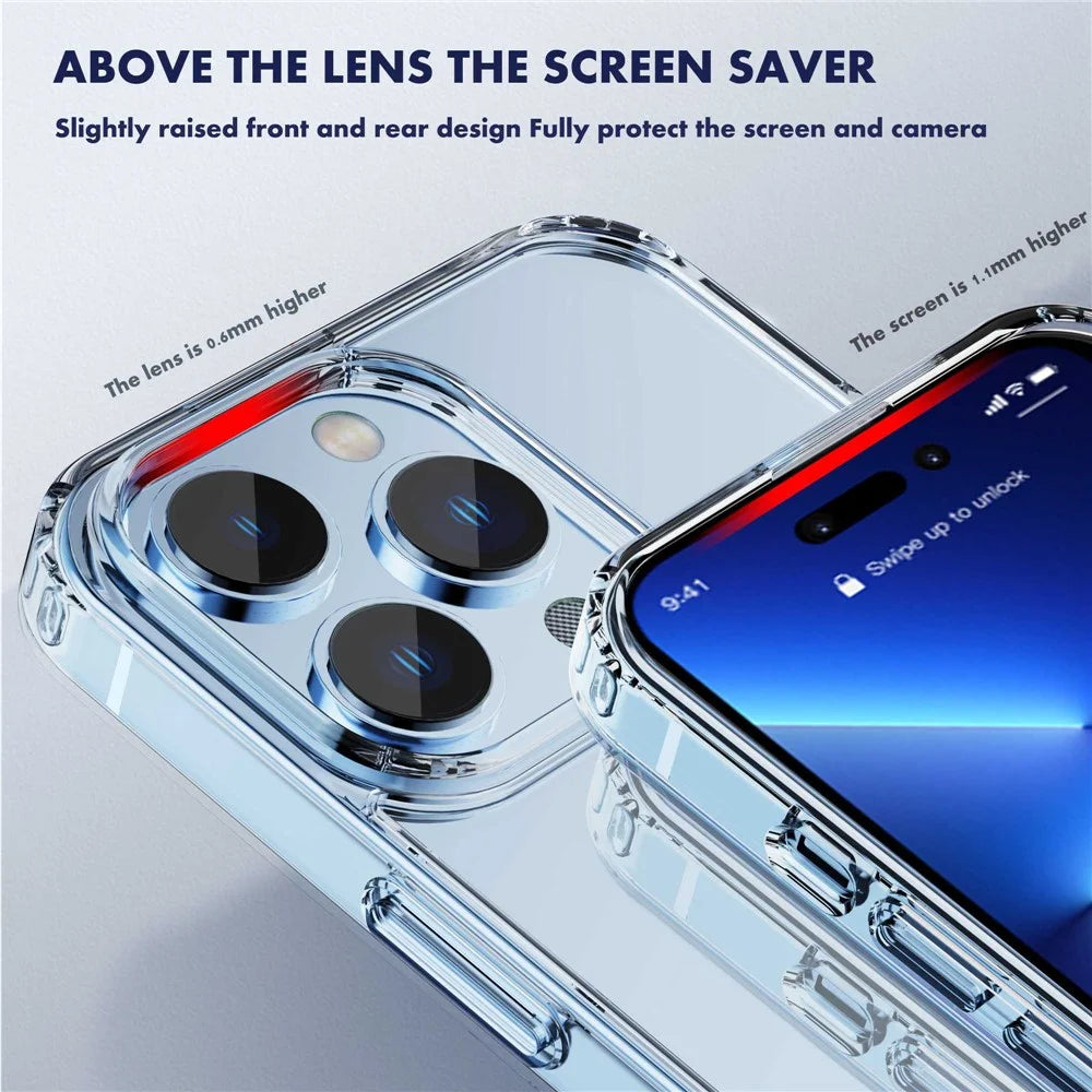 IPAKY for iPhone 14 Pro Max 6.7 inch Transparent Hard PC Phone Back Cover Fingerprint-free Mobile Phone Protective Case - 4