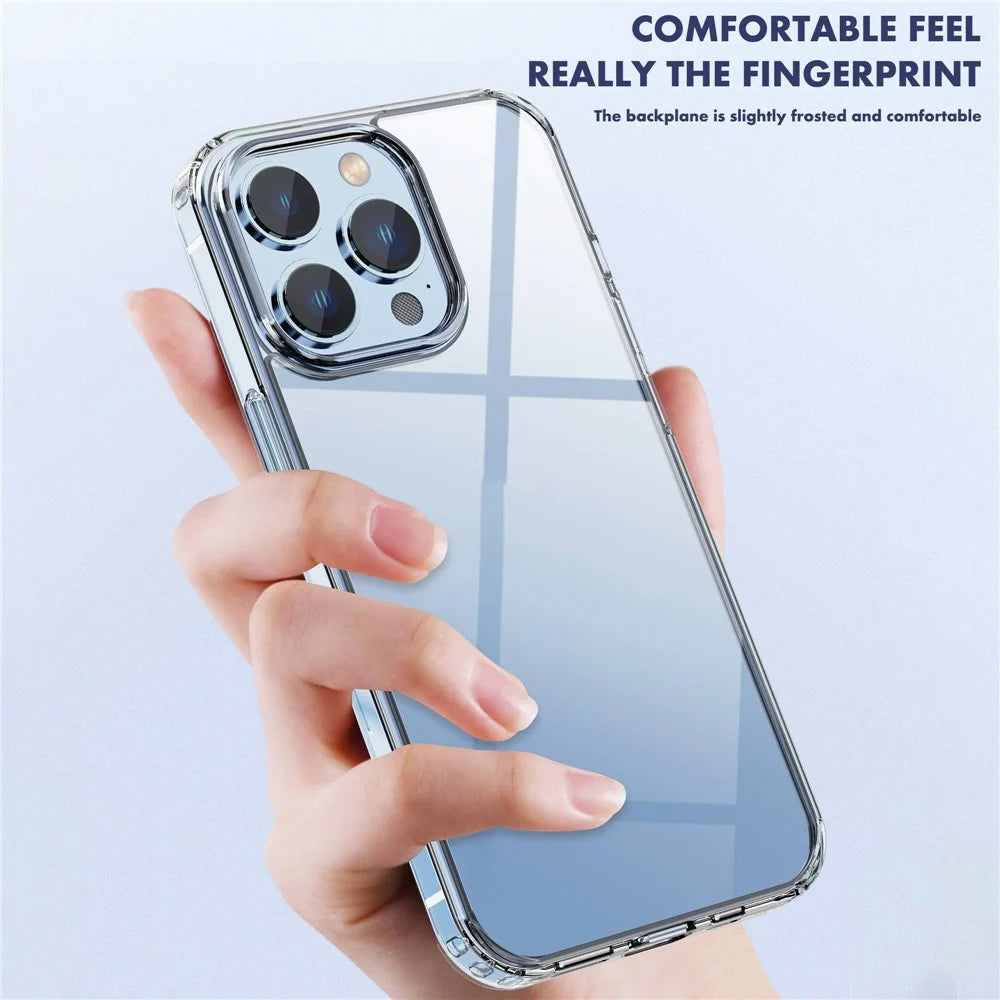 IPAKY for iPhone 14 Pro Max 6.7 inch Transparent Hard PC Phone Back Cover Fingerprint-free Mobile Phone Protective Case - 5
