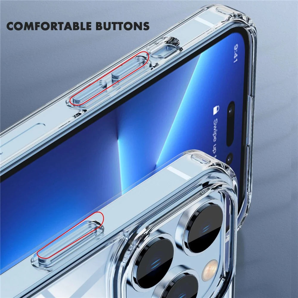 IPAKY for iPhone 14 Pro Max 6.7 inch Transparent Hard PC Phone Back Cover Fingerprint-free Mobile Phone Protective Case - 7