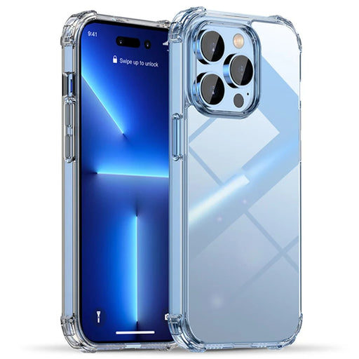 IPAKY Clear Phone Case For iPhone 14 Pro 6.1 inch Shockproof Back Cover Anti-wear Hard PC TPU Frame Protective Shell - 1