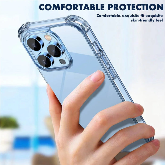 IPAKY For iPhone 14 6.1 inch Ultra Slim Transparent Phone Case Drop-proof Hard PC TPU Frame Back Cover Protective Shell - 4