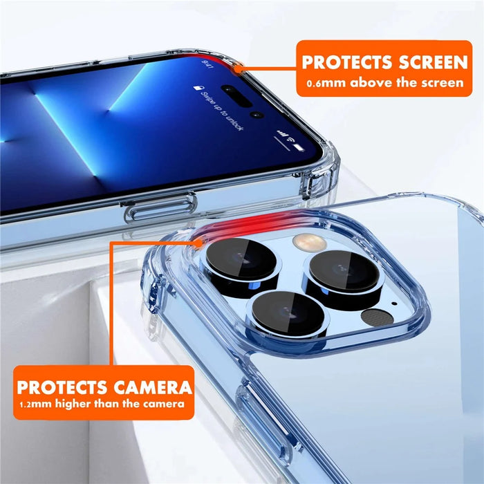 IPAKY For iPhone 14 6.1 inch Ultra Slim Transparent Phone Case Drop-proof Hard PC TPU Frame Back Cover Protective Shell - 5