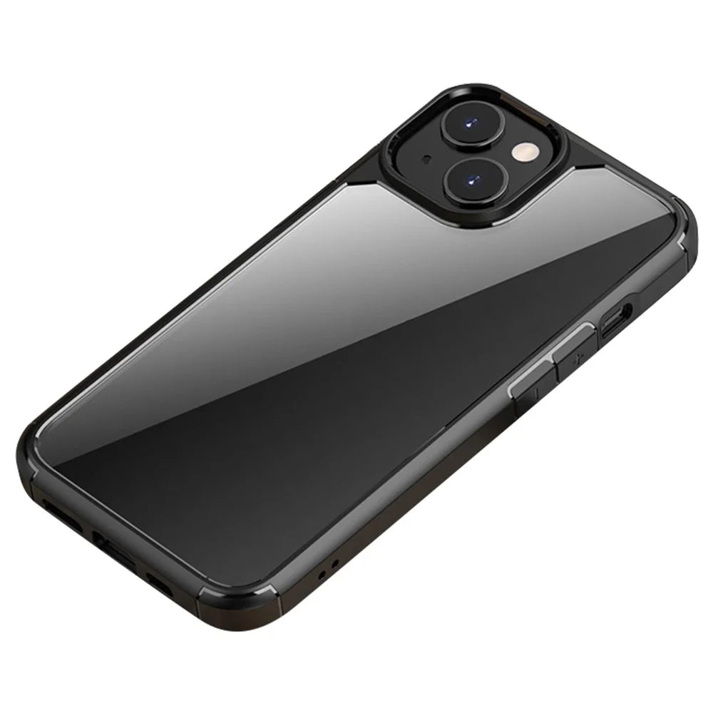 IPAKY Anti-drop Phone Case for iPhone 14 Plus 6.7 inch, Wear-resistant Acrylic + TPU Hybrid Phone Back Cover with Airbag Protection - Black - 1