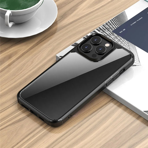 IPAKY Anti-scratch Phone Case for iPhone 14 Pro 6.1 inch, Drop-proof Solid Acrylic + TPU Back Cover with Airbag Protection Support Wireless Charging - Black - 2