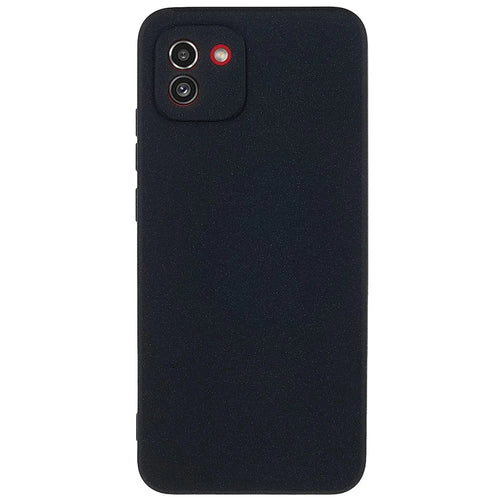 For Samsung Galaxy A03 (164.2mm) Drop-proof Soft TPU Phone Case Double-Sided Matte Mobile Phone Back Cover - Black - 1