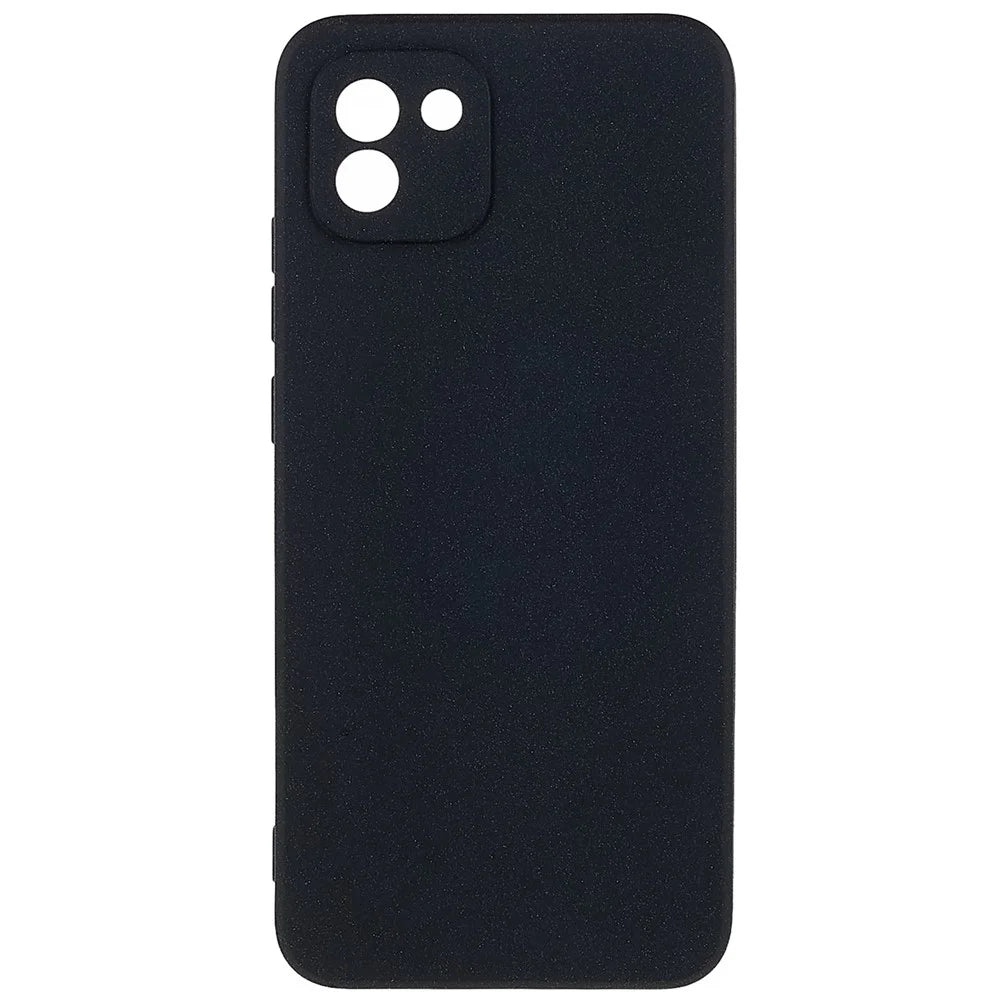 For Samsung Galaxy A03 (164.2mm) Drop-proof Soft TPU Phone Case Double-Sided Matte Mobile Phone Back Cover - Black - 2