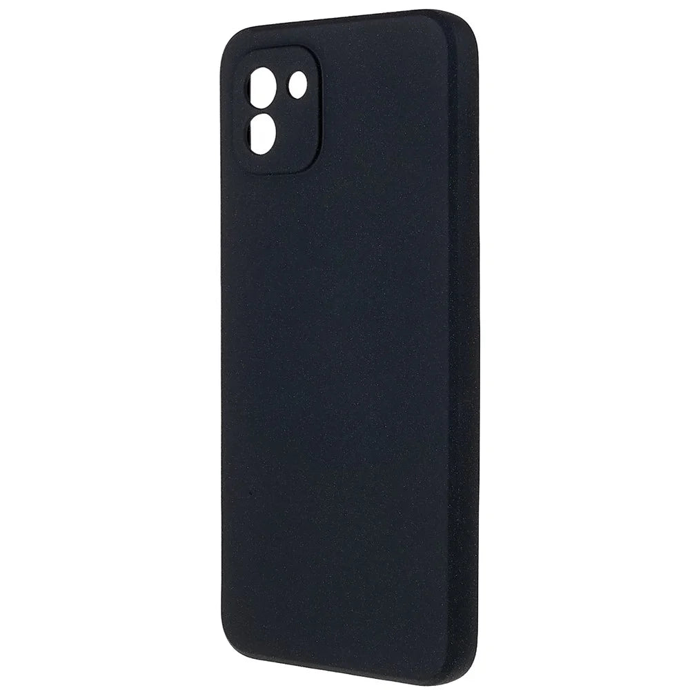 For Samsung Galaxy A03 (164.2mm) Drop-proof Soft TPU Phone Case Double-Sided Matte Mobile Phone Back Cover - Black - 3