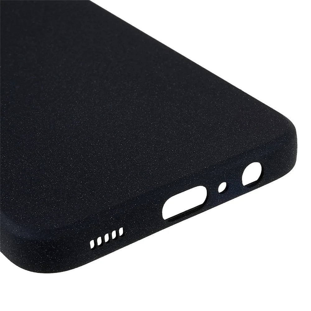 For Samsung Galaxy A03 (164.2mm) Drop-proof Soft TPU Phone Case Double-Sided Matte Mobile Phone Back Cover - Black - 6