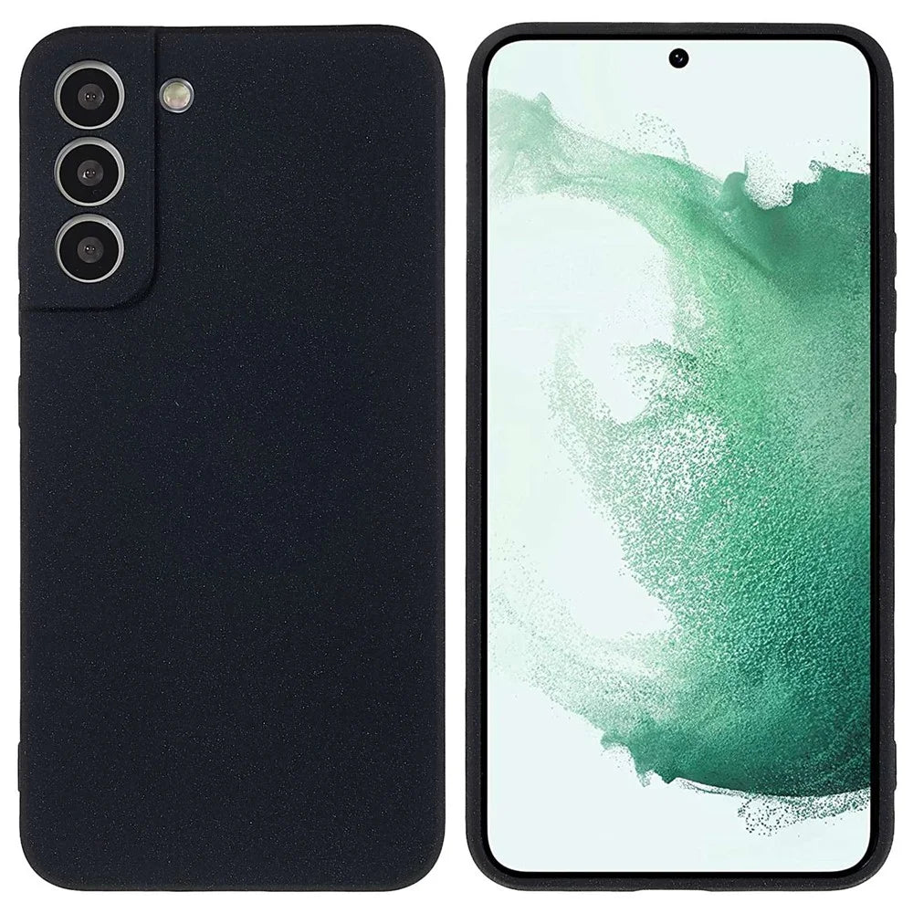 For Samsung Galaxy S22+ 5G Lightweight Anti-fall Soft TPU Phone Case Shockproof Double-Sided Matte Phone Shell - Black - 1