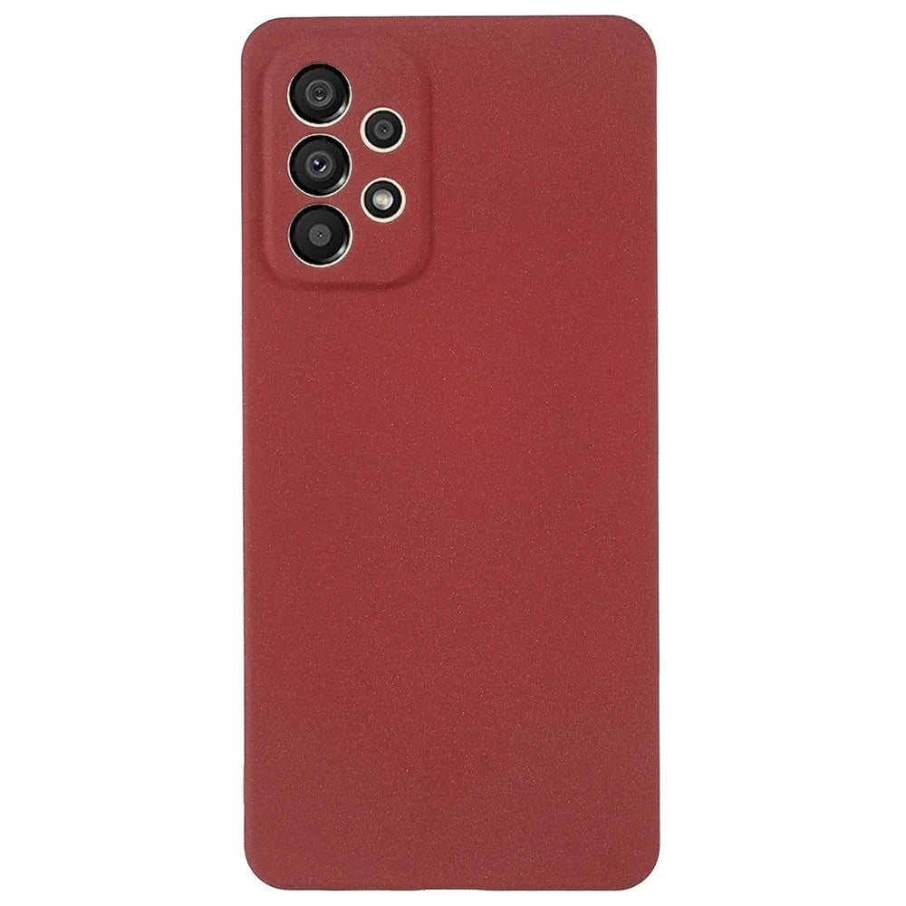 For Samsung Galaxy A73 5G Double-Sided Matte Soft TPU Phone Cover Anti-fingerprint Anti-scratch Back Case - Red - 1