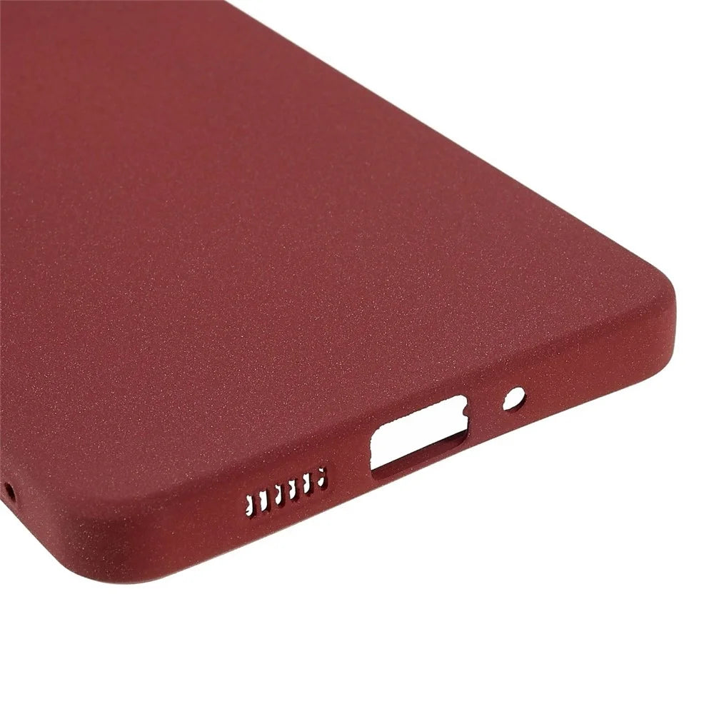 For Samsung Galaxy A73 5G Double-Sided Matte Soft TPU Phone Cover Anti-fingerprint Anti-scratch Back Case - Red - 6
