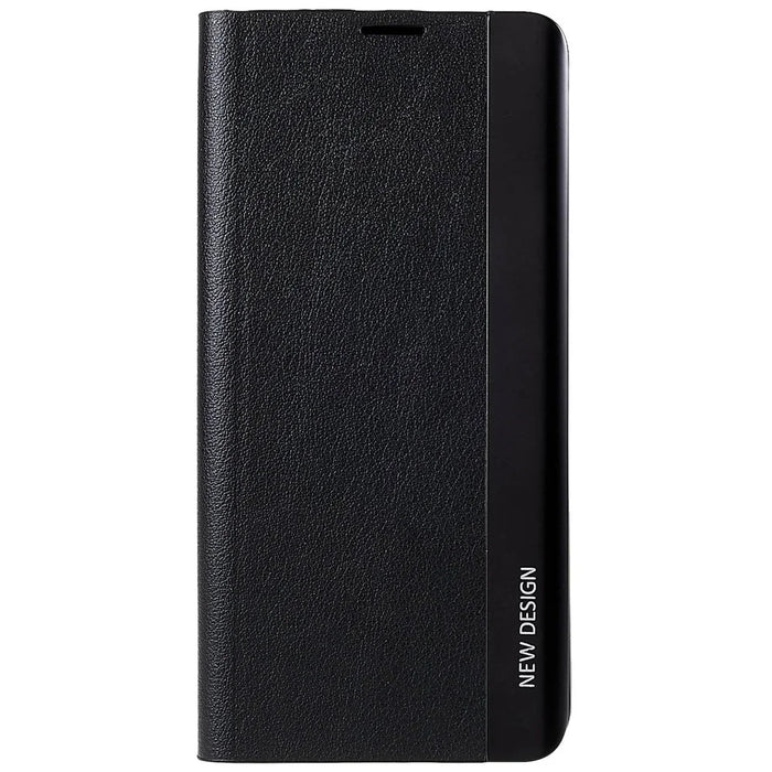 For Samsung Galaxy S21 FE 5G PU Leather Stand Case Auto Absorption Anti-drop Electroplating Phone Cover - Black - 2