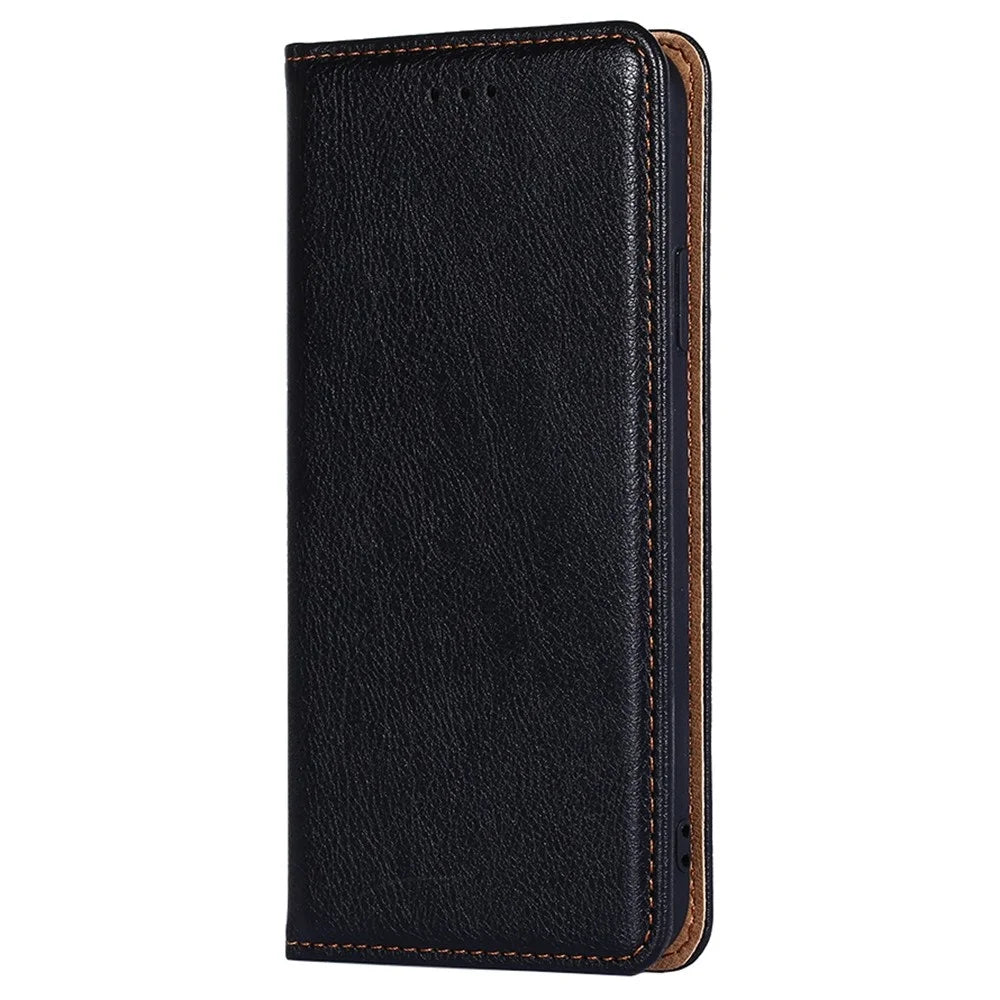 For Samsung Galaxy Xcover Pro 2 5G / Xcover6 Pro 5G PU Leather Stand Wallet Phone Case Auto Closure Magnetic Folio Flip Cover - Black - 3